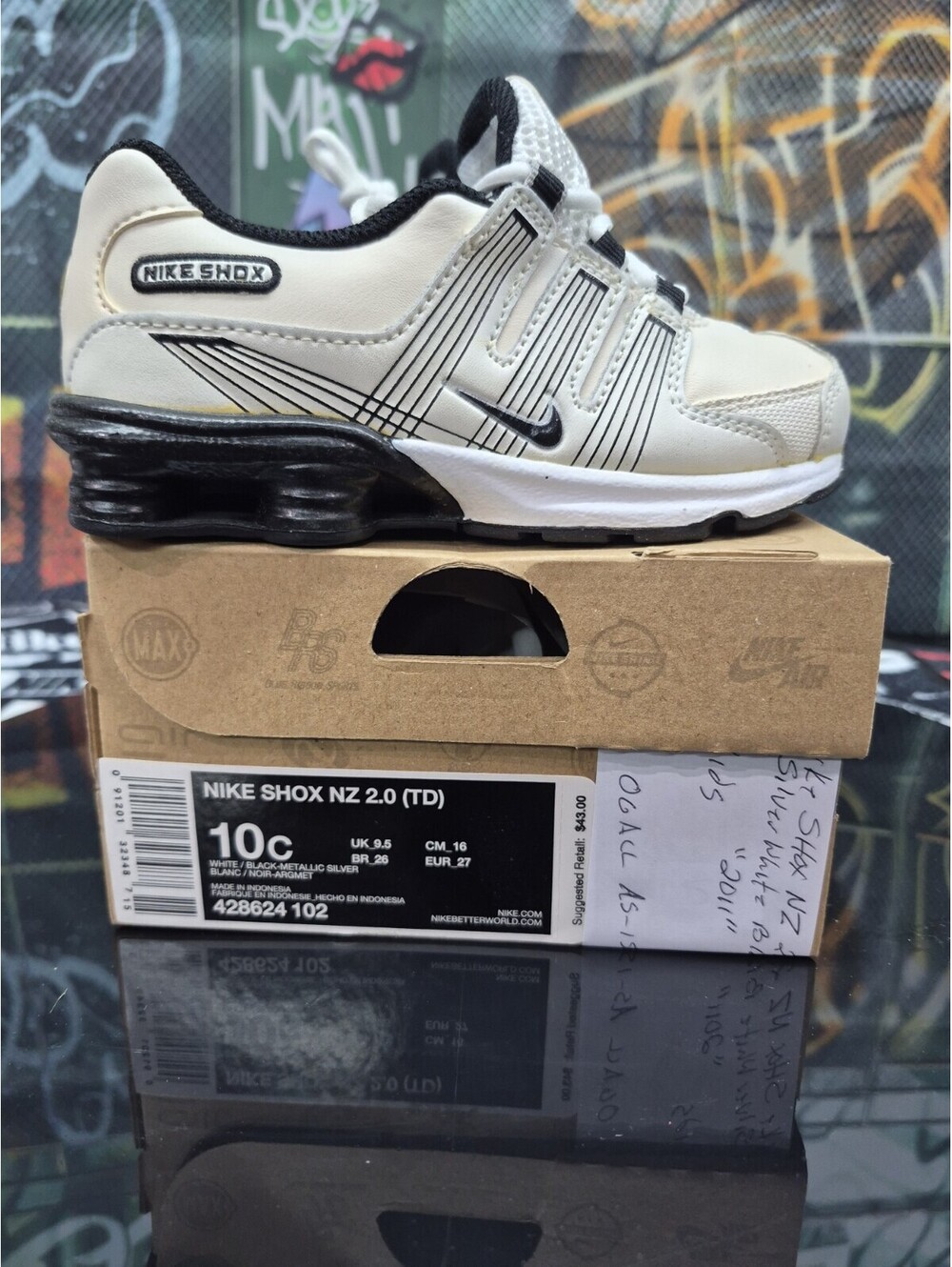 Nike Shox NZ 2.0 (TD) Ivory Low Top Leather Sneakers US 10c 🔥2011 RELEASE, NEW - Picture 4 of 9